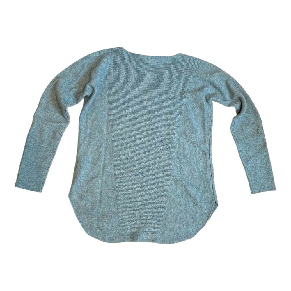 Max Studio Womens 100% 2-Ply Cashmere Ribbed Panel Sweater Teal Blue Small - Picture 3 of 6